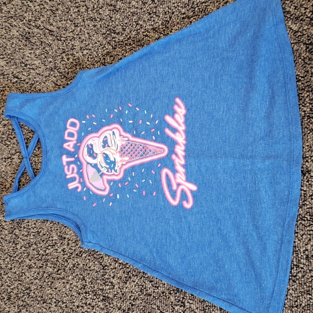 3 items: Justice shirt, Wonder Nation crop top and Circo pink ruffle top